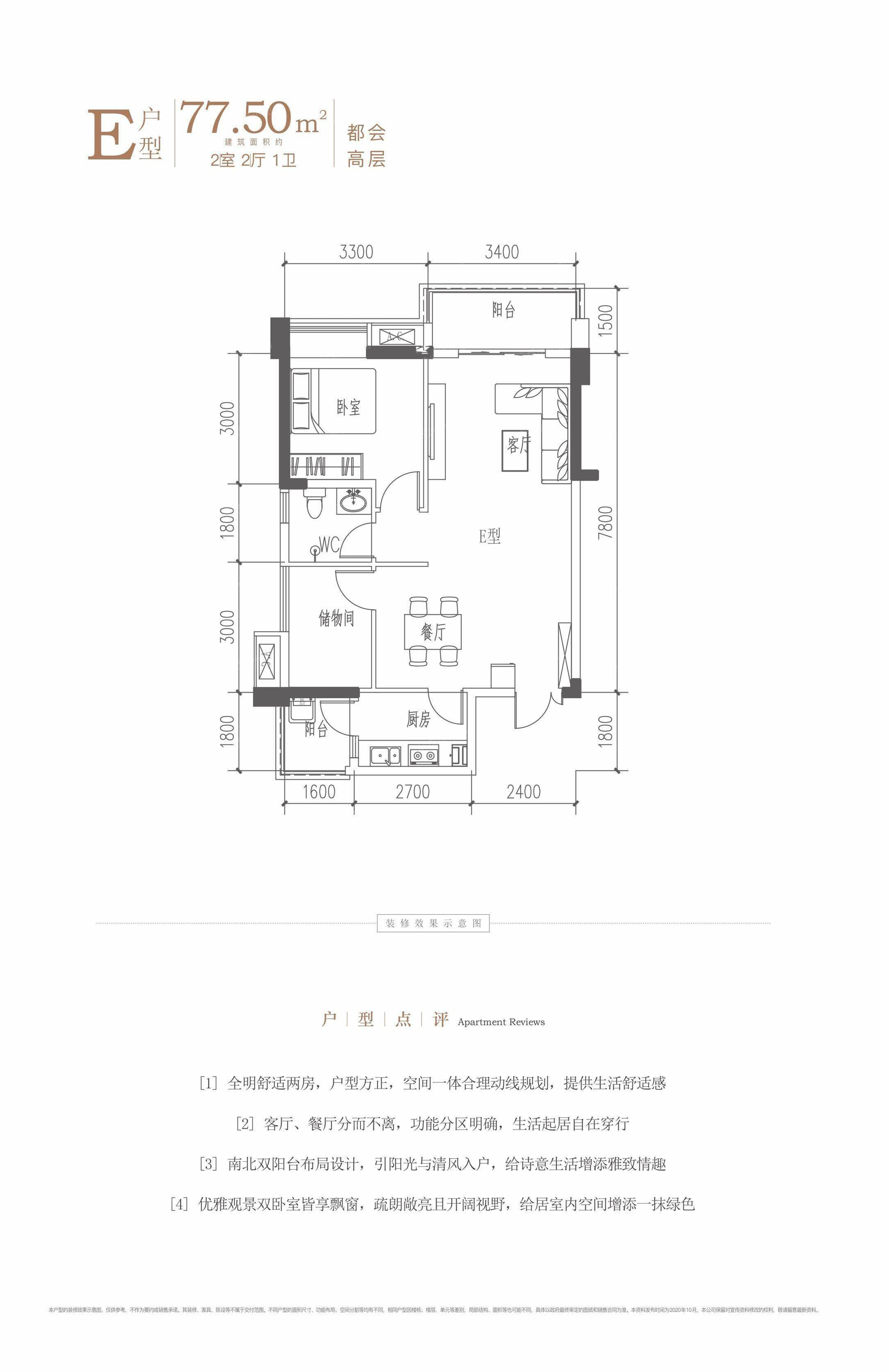 E户型-77㎡户型图