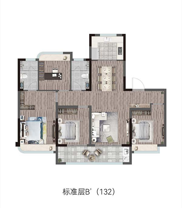 132户型图