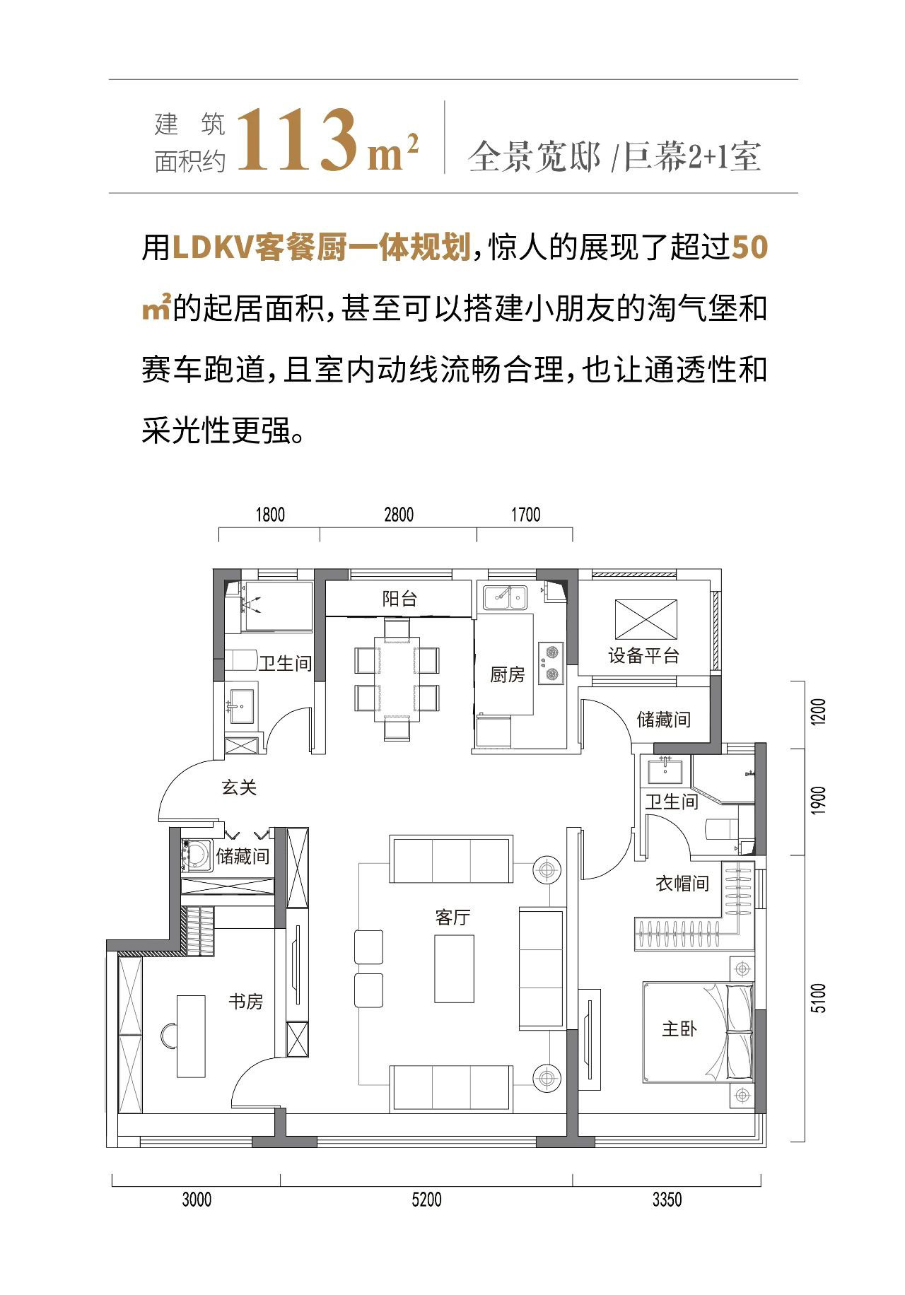 113㎡三室户型图