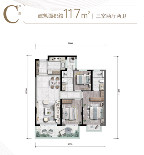 C户型户型图