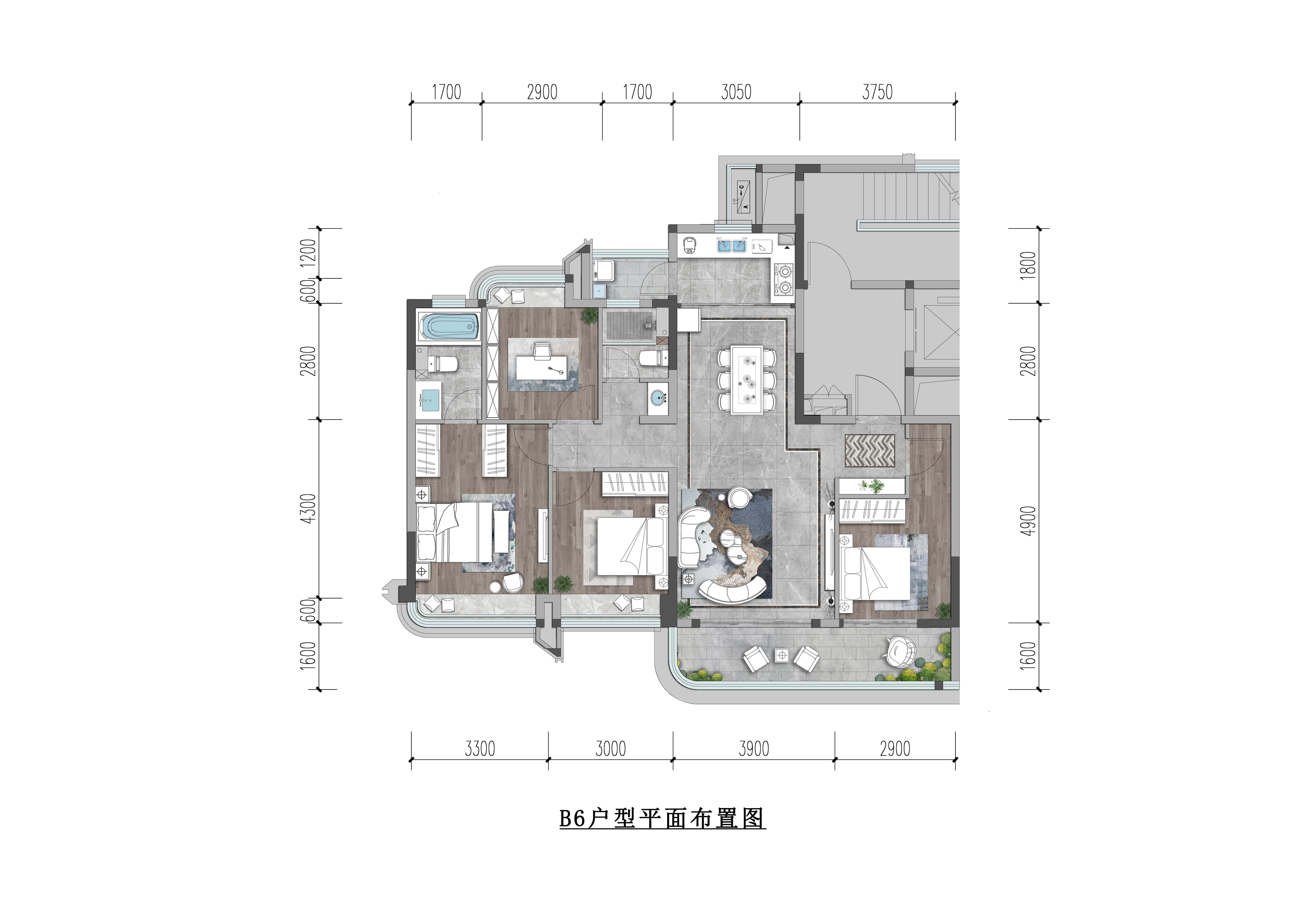 B6-127㎡户型图