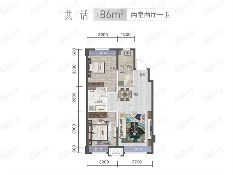86户型图