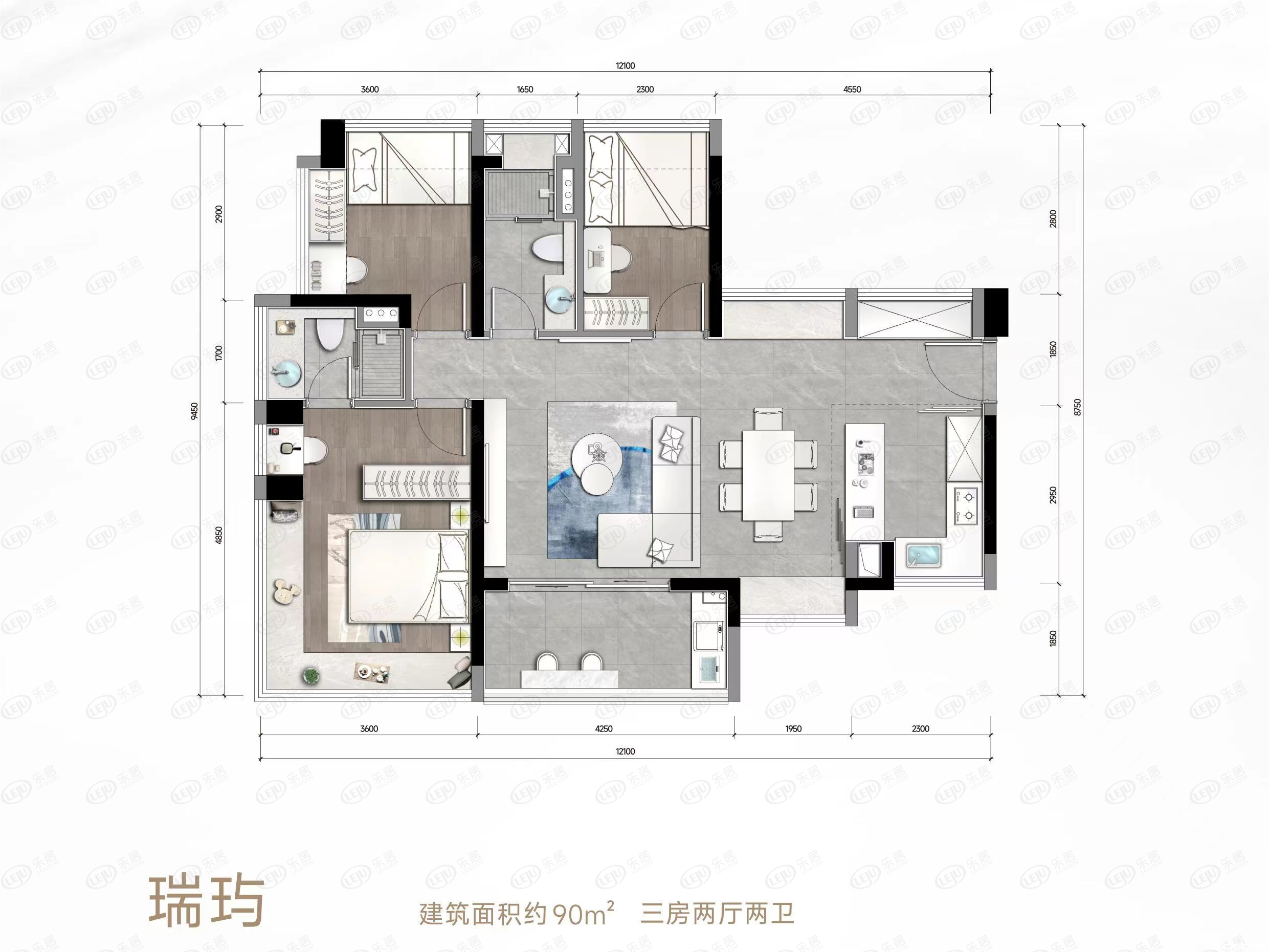 三房户型图