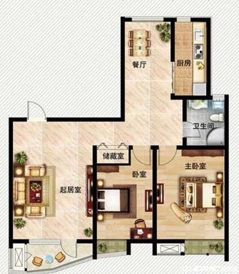 136㎡三室户型图