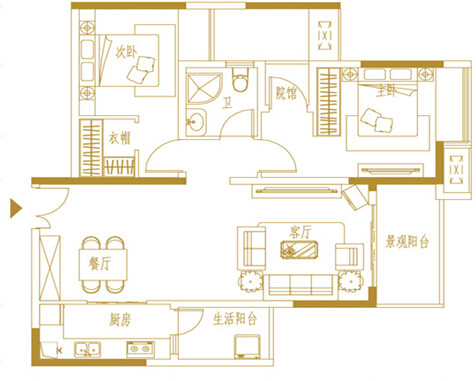 74㎡户型图