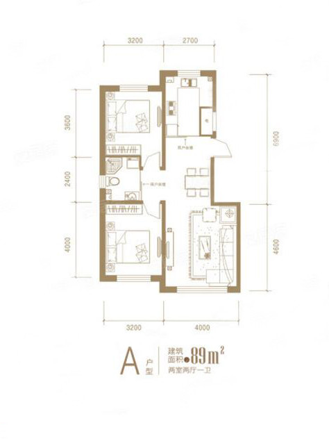 二房户型图
