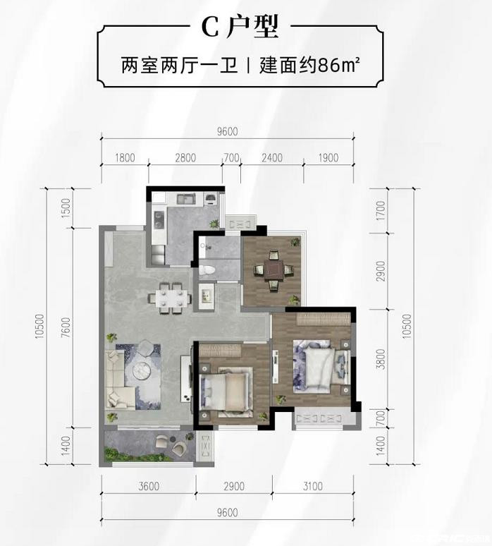 C户型户型图