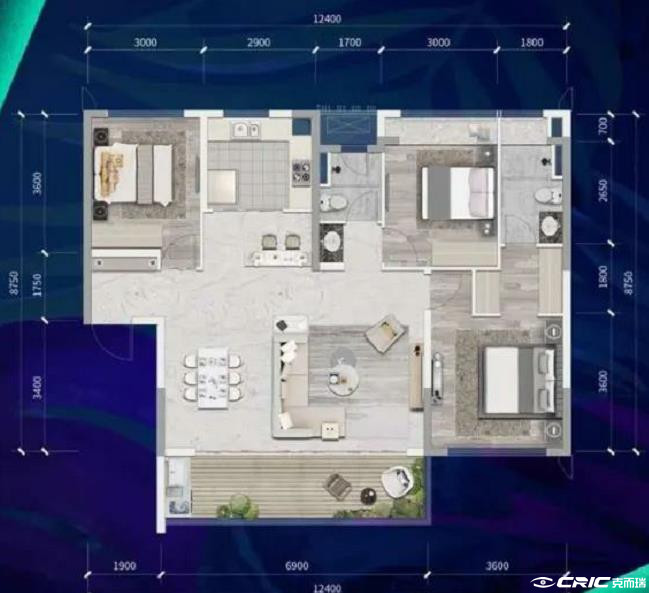 B户型-132㎡户型图