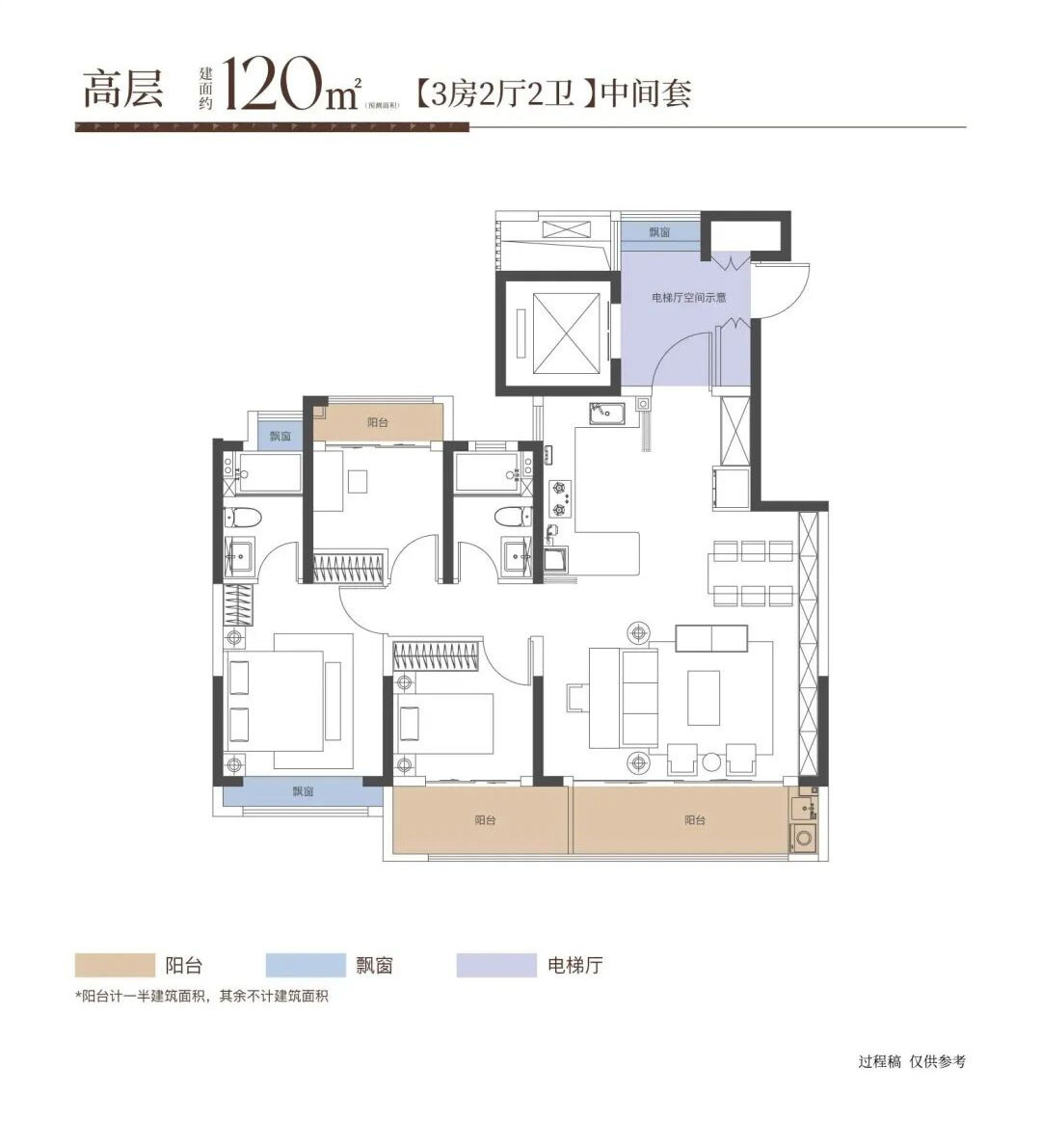 高层 约120㎡户型户型图