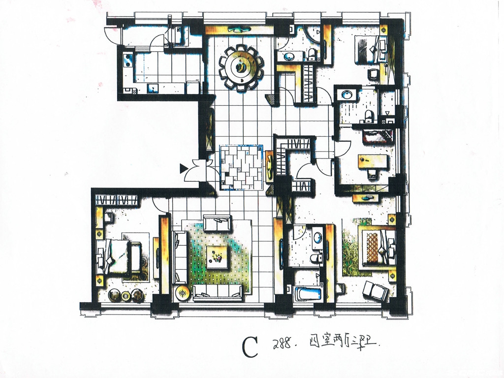 C户型户型图