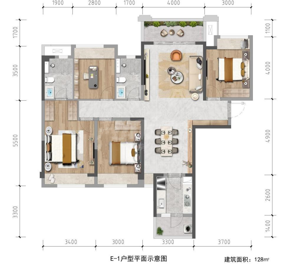 128㎡户型户型图