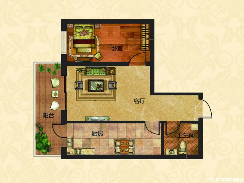 C户型户型图