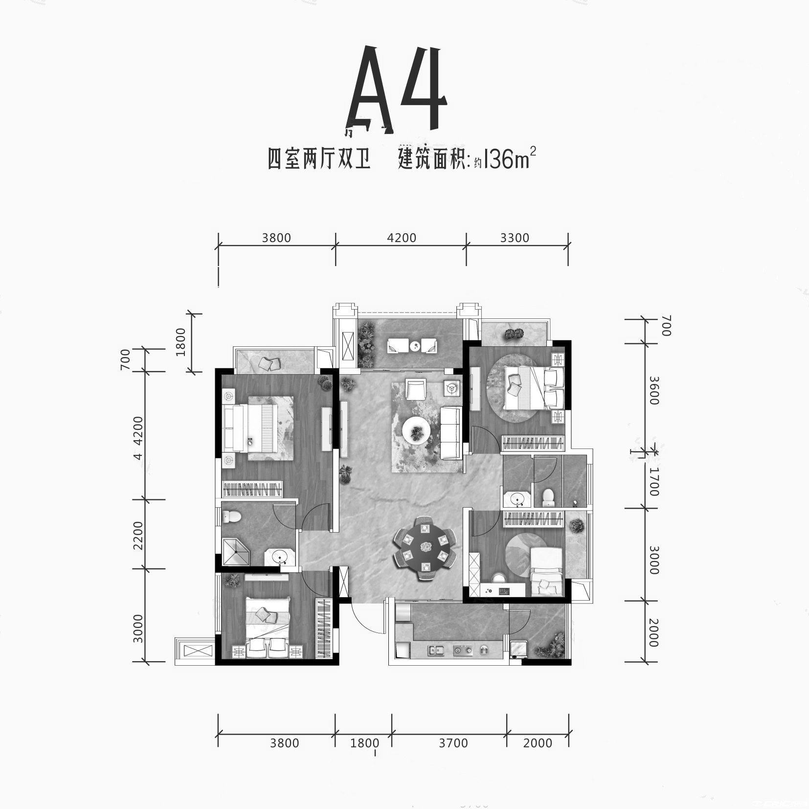 A4-136㎡户型图