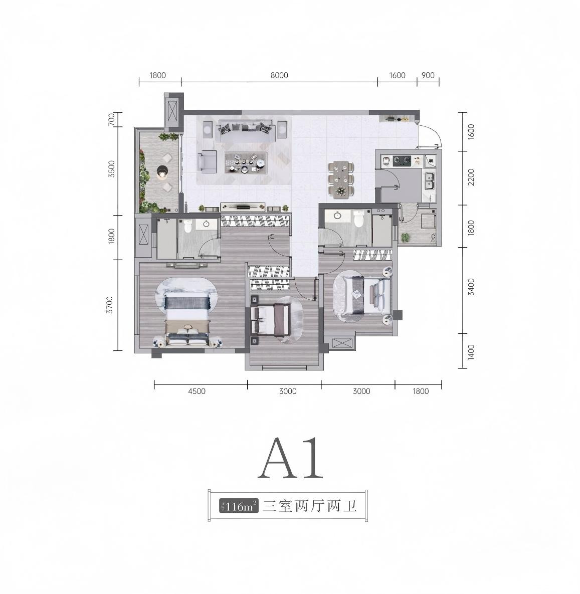 A1 约116㎡户型图