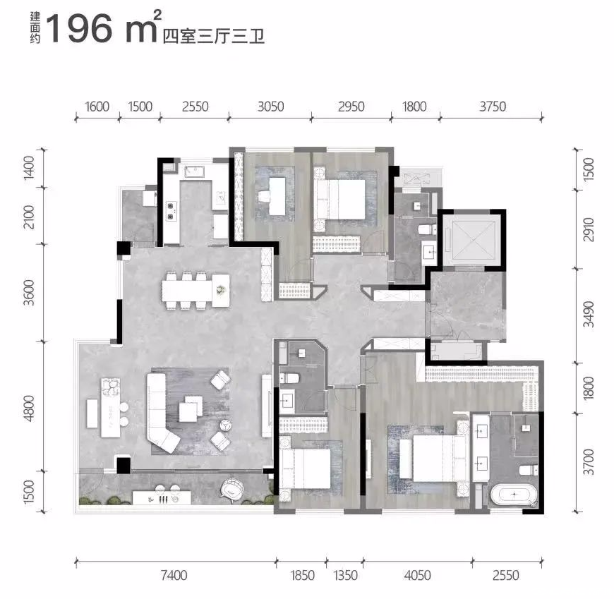 196㎡户型户型图