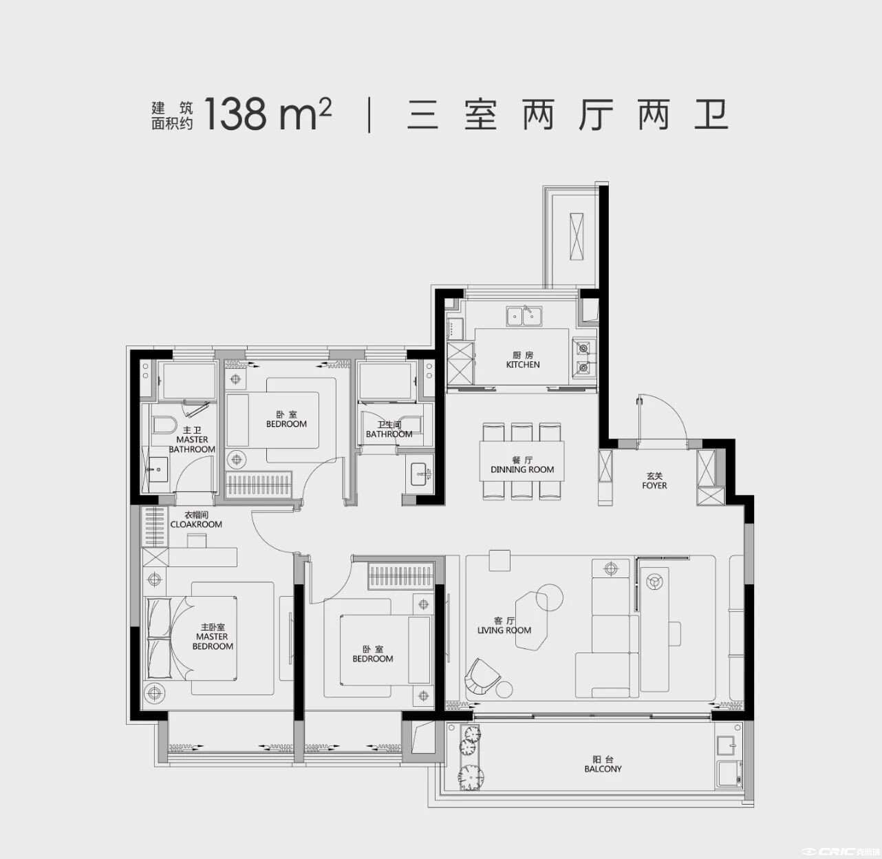 约138㎡户型户型图
