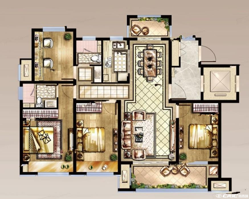 D户型136㎡户型图