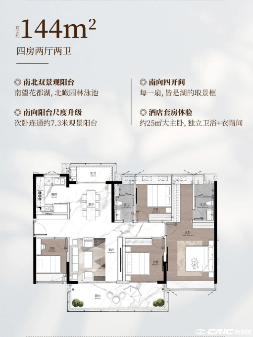 144㎡ 户型户型图