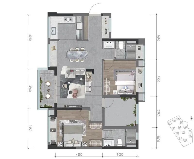 约123㎡户型户型图
