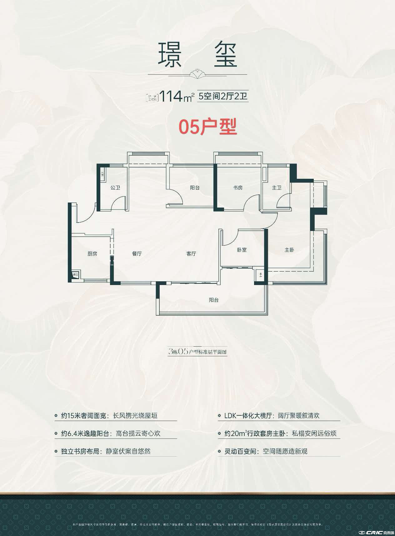 05户型 约114㎡户型图