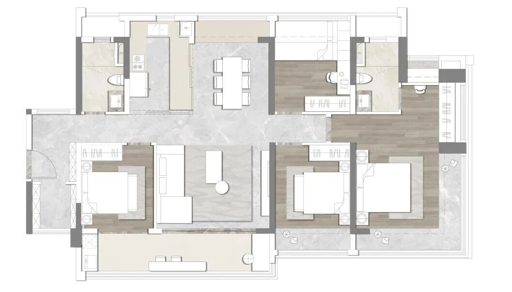 约130㎡户型户型图