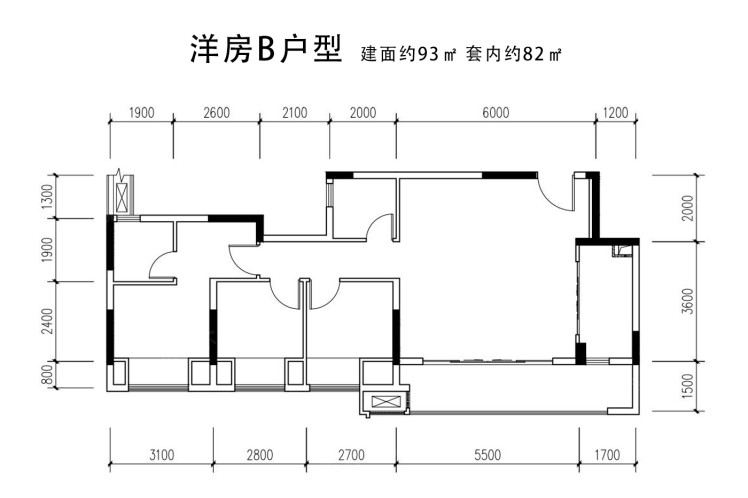 洋房B户型户型图