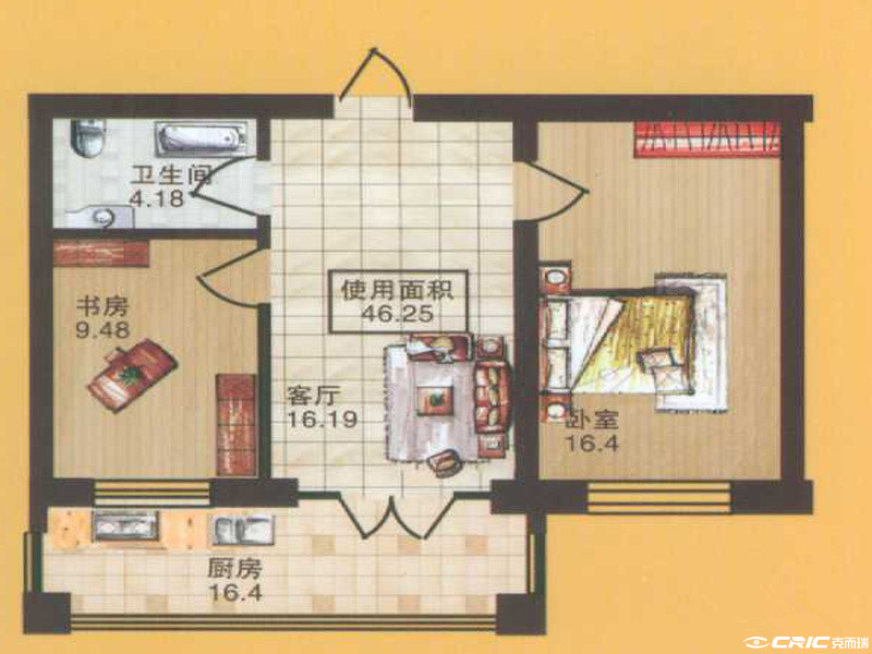 C户型户型图