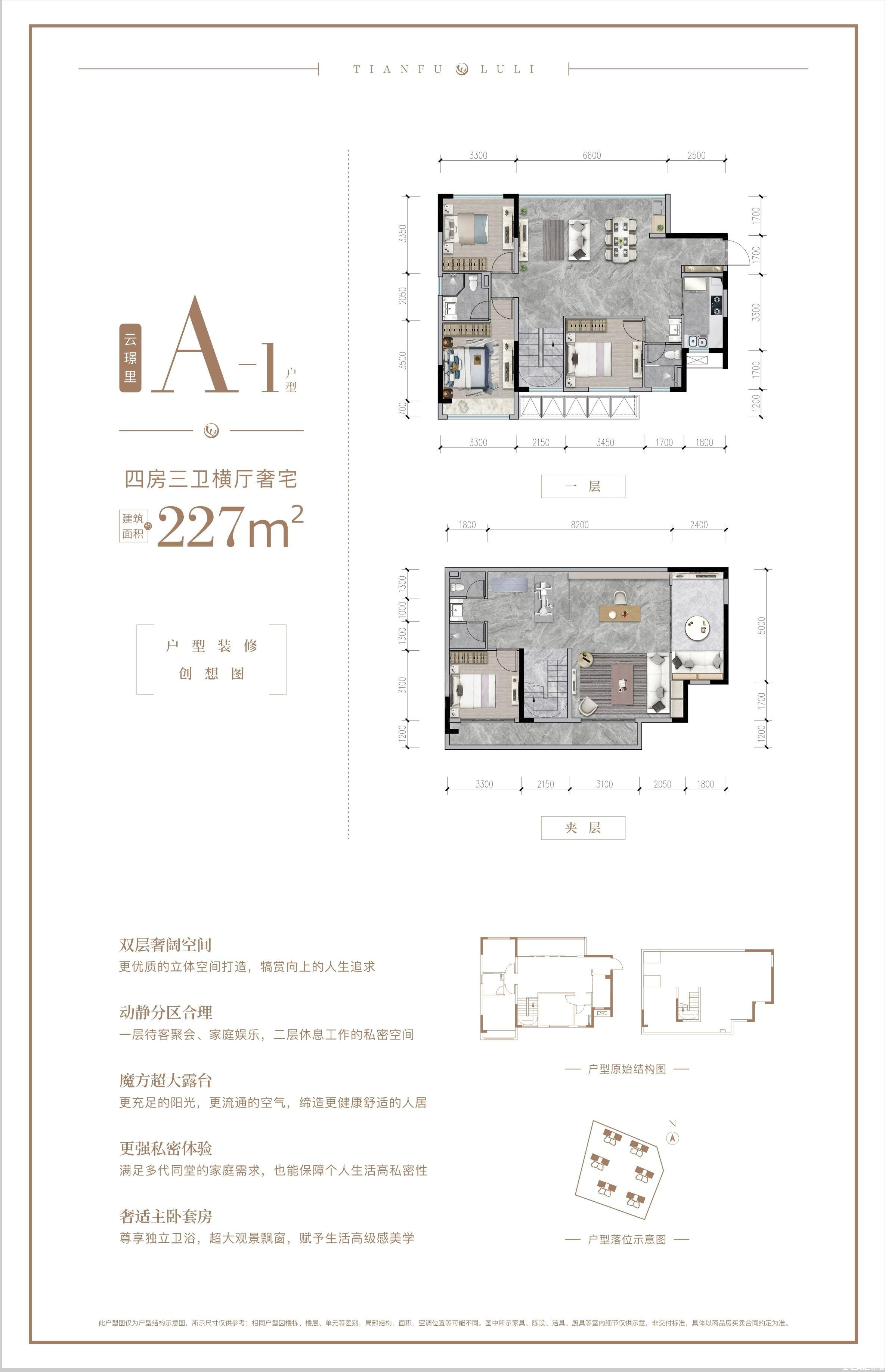 A1户型-227㎡户型图