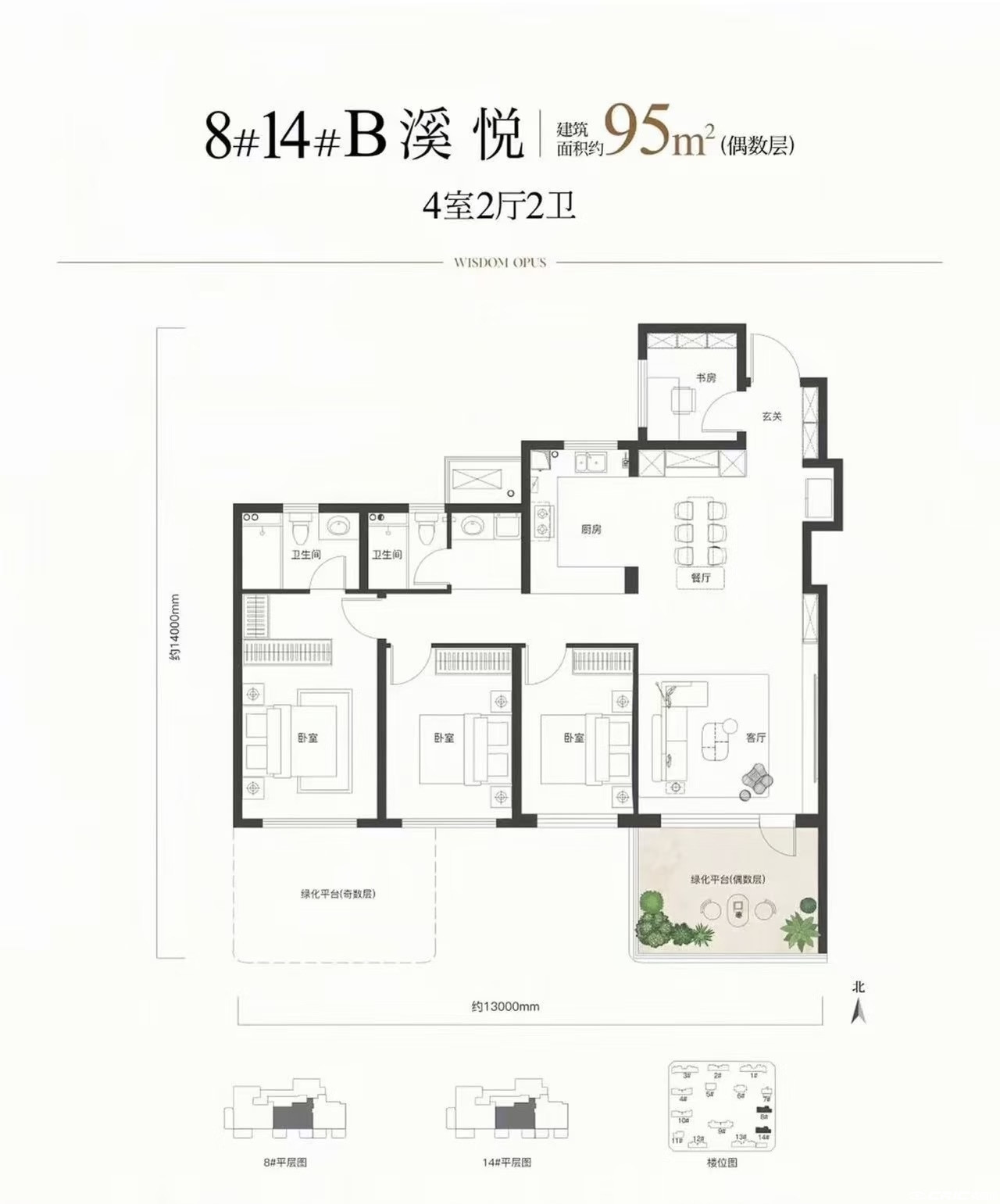 8#14#B溪悦 约95㎡户型图