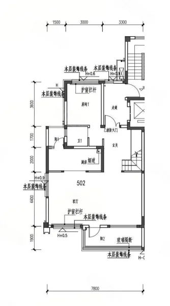 建面约179㎡上叠户型图