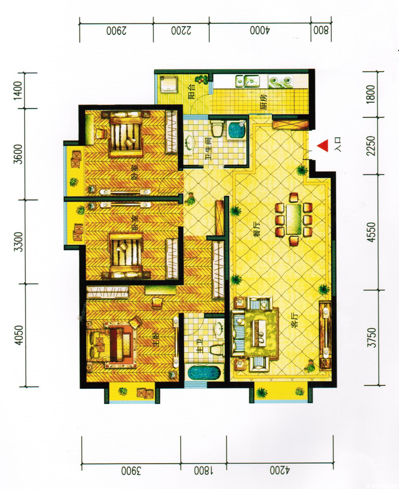 7-C 135㎡三房户型图
