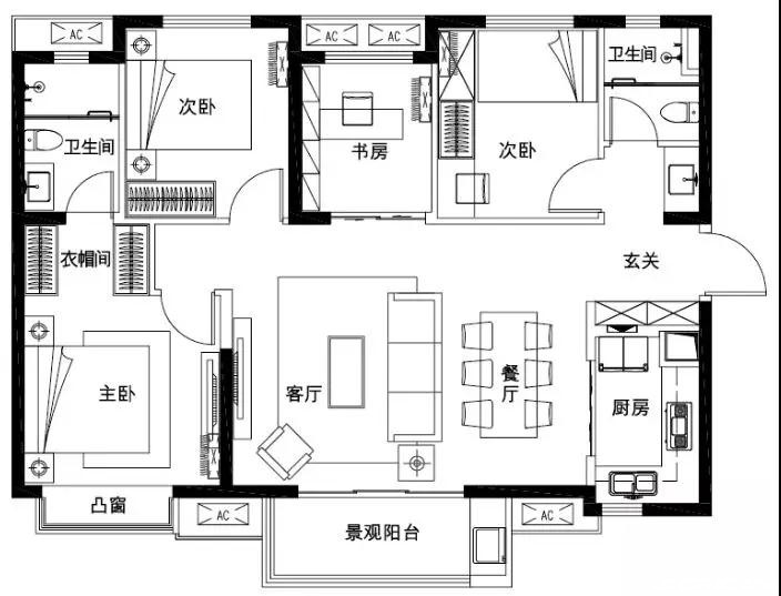 C户型户型图