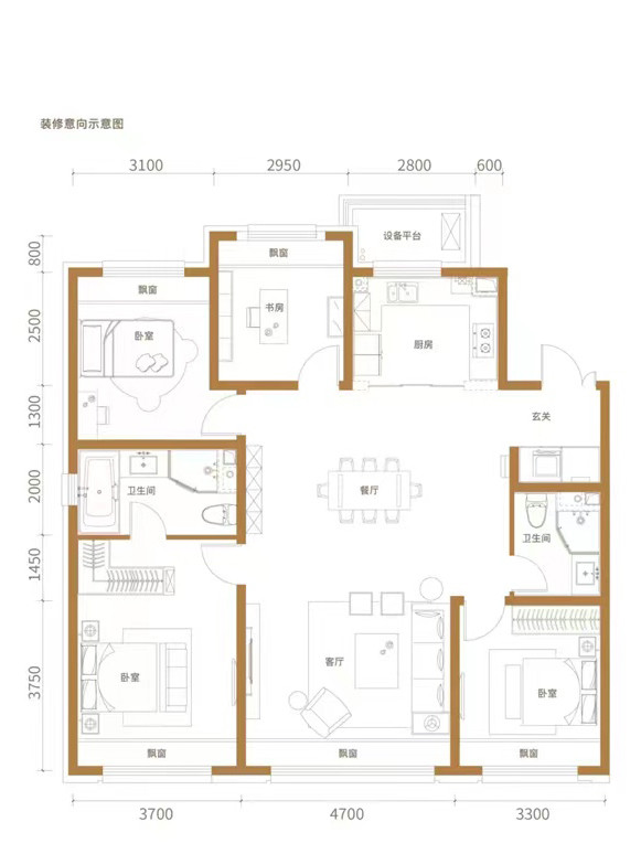 四房户型图