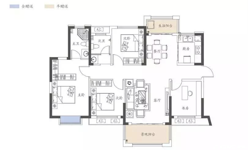 C户型户型图