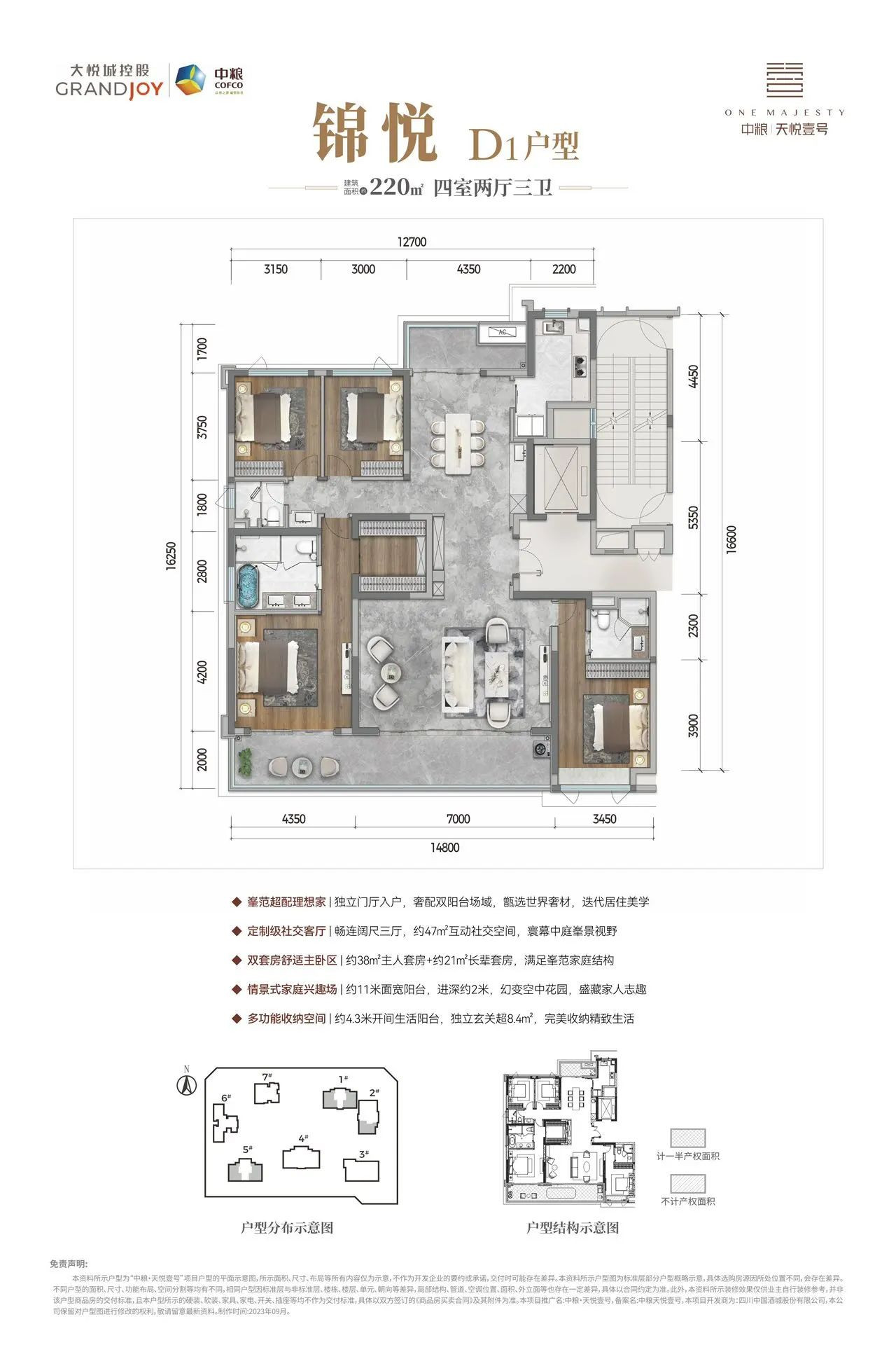 D1-220㎡(1、2、5号楼)户型图