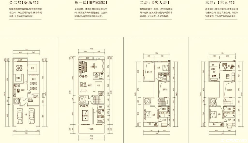 联排B户型图