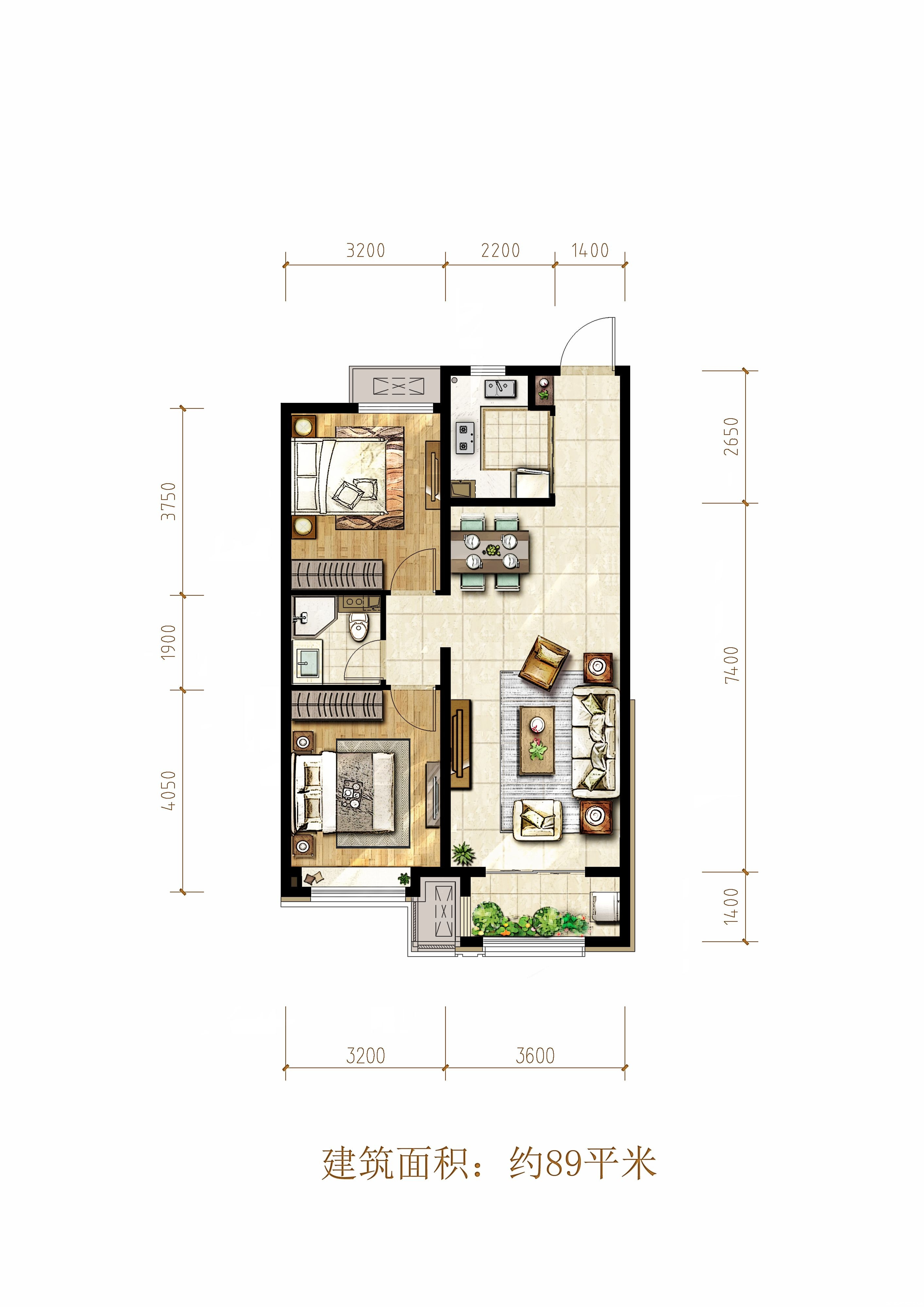 89平米户型图
