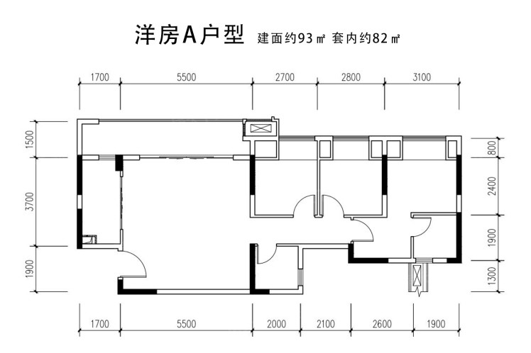 洋房A户型户型图