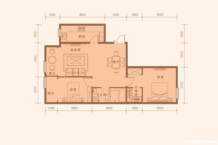 F户型户型图