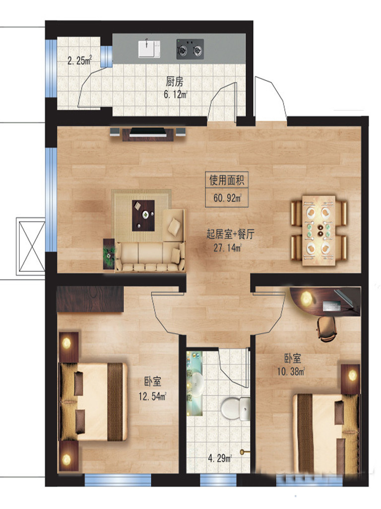 C户型户型图