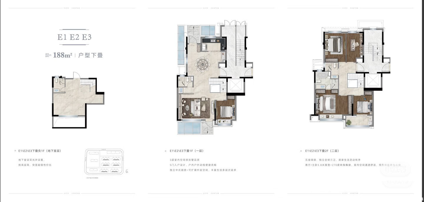 E1 E2 E3 约188㎡户型户型图