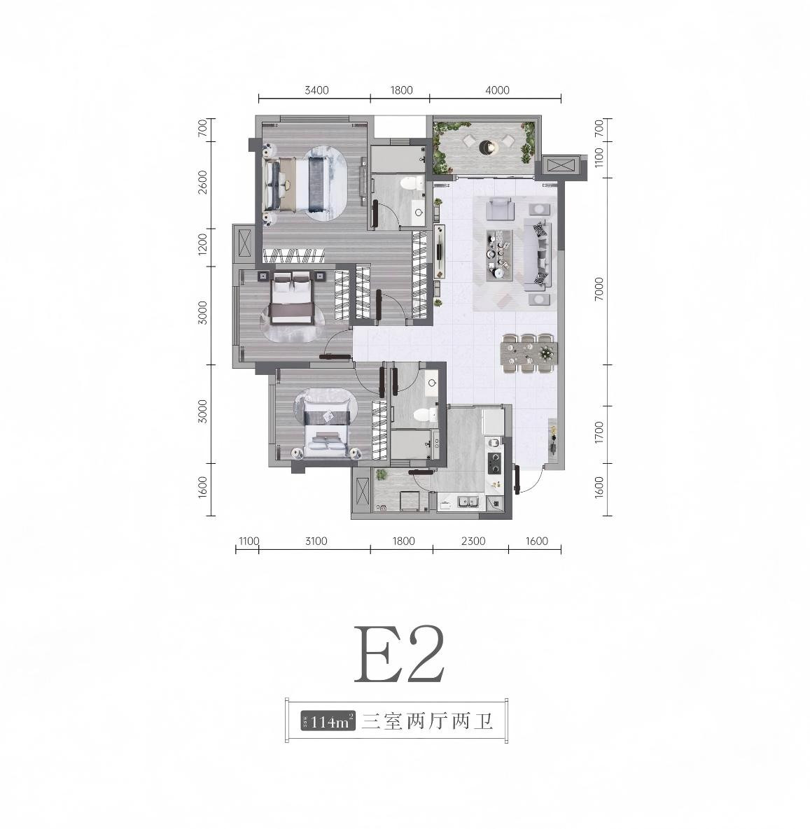 E2 约114㎡户型图
