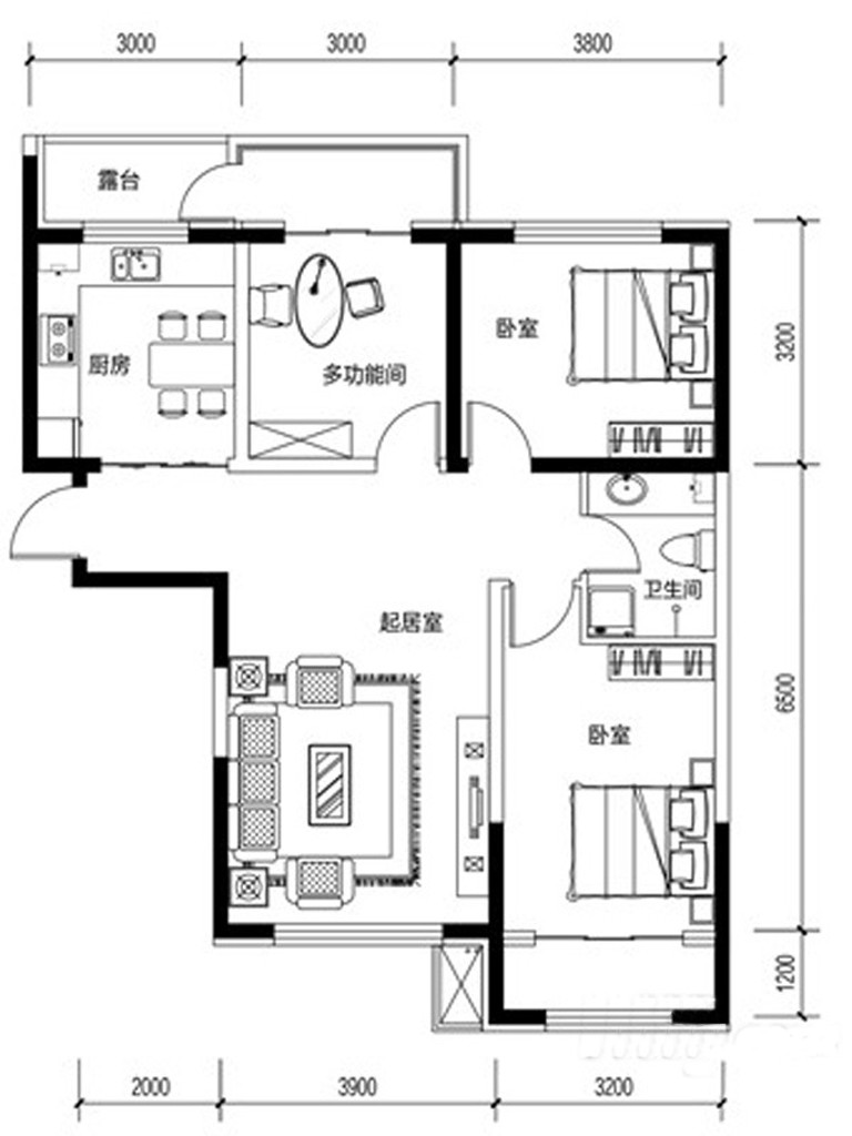 C户型户型图