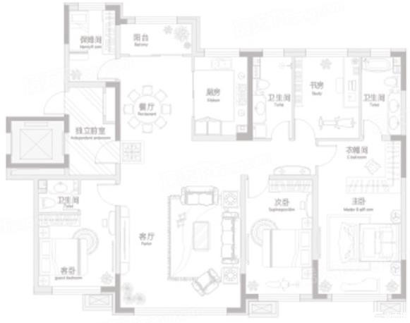 五房户型图