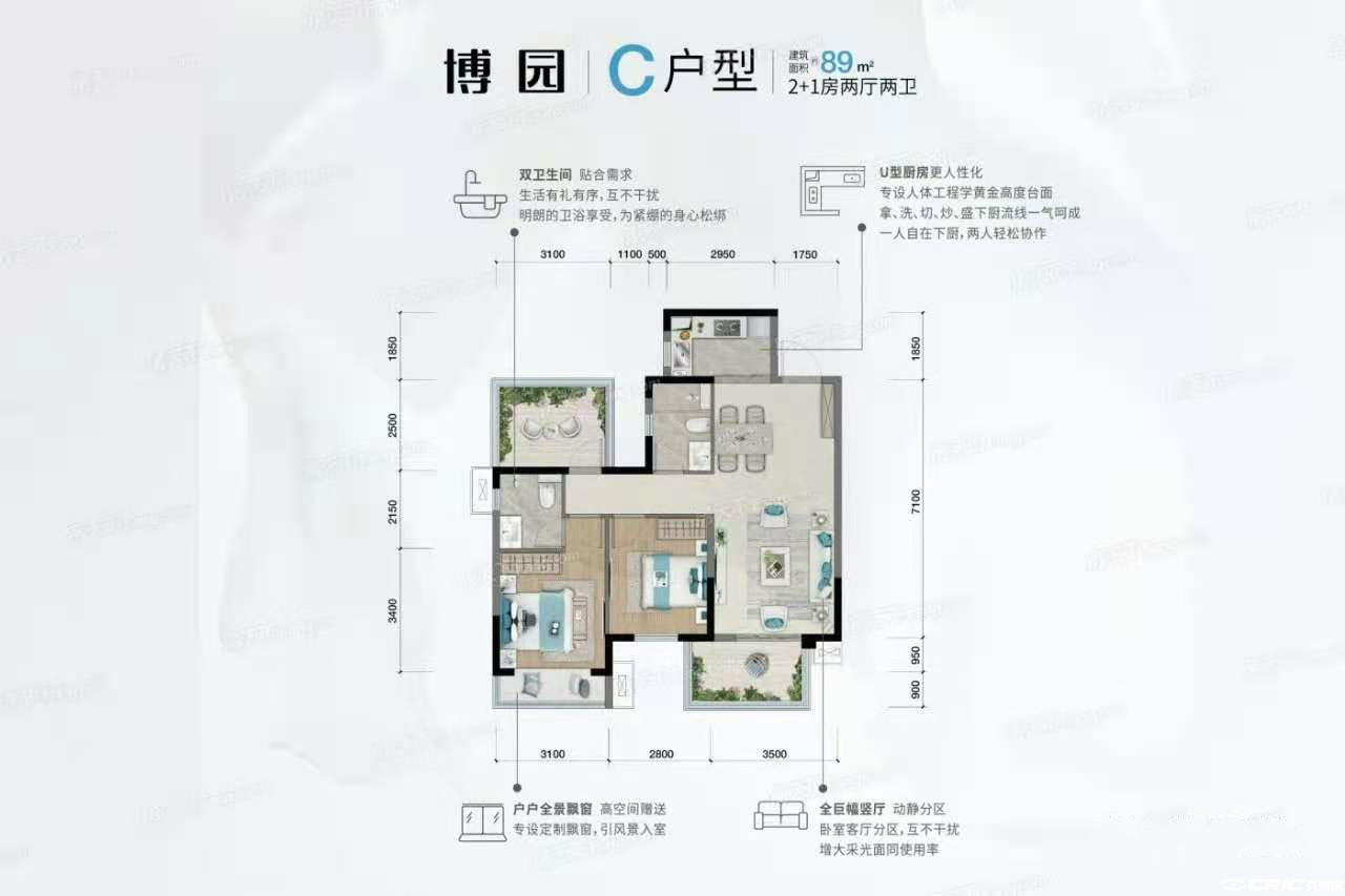 C户型89㎡户型图