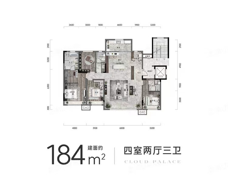 184平户型户型图