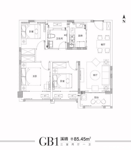 高层A户型图