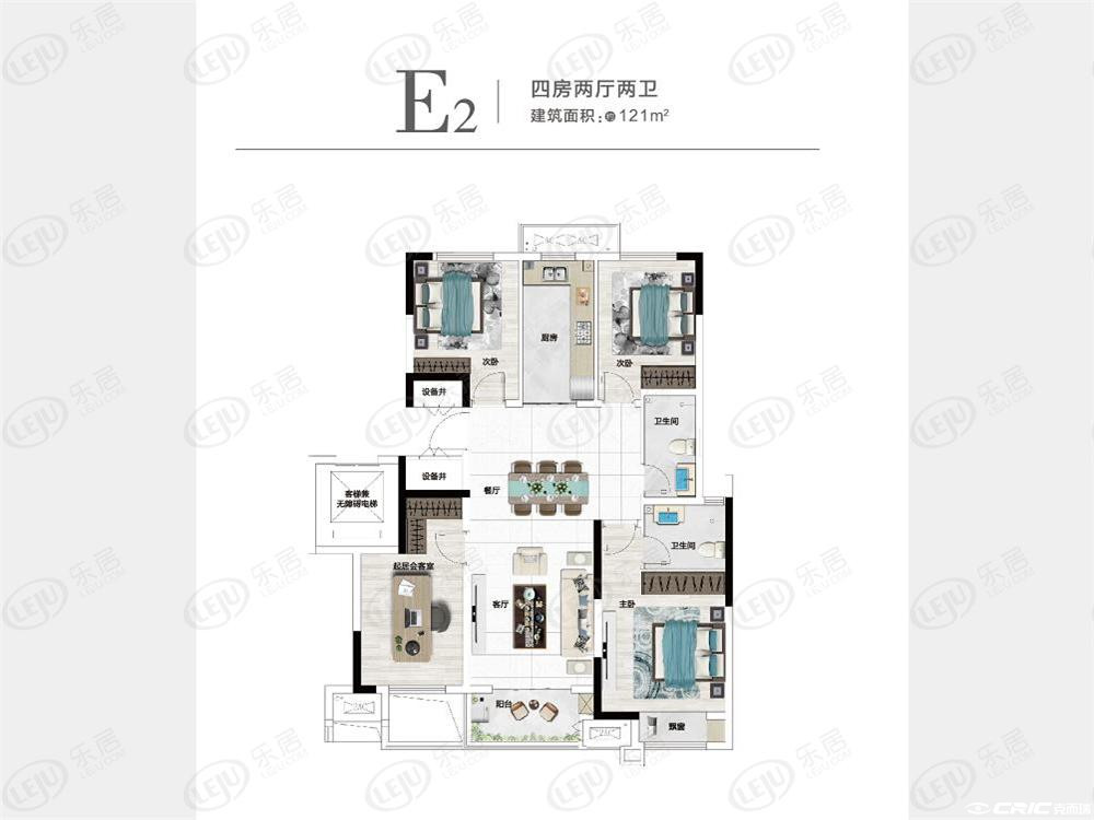 E121四房户型图