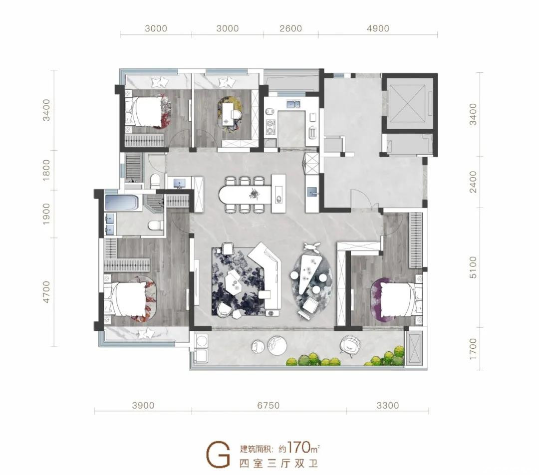 G户型-170㎡户型图