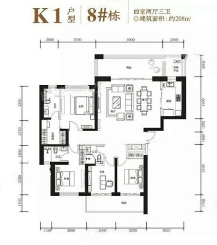 K1户型户型图